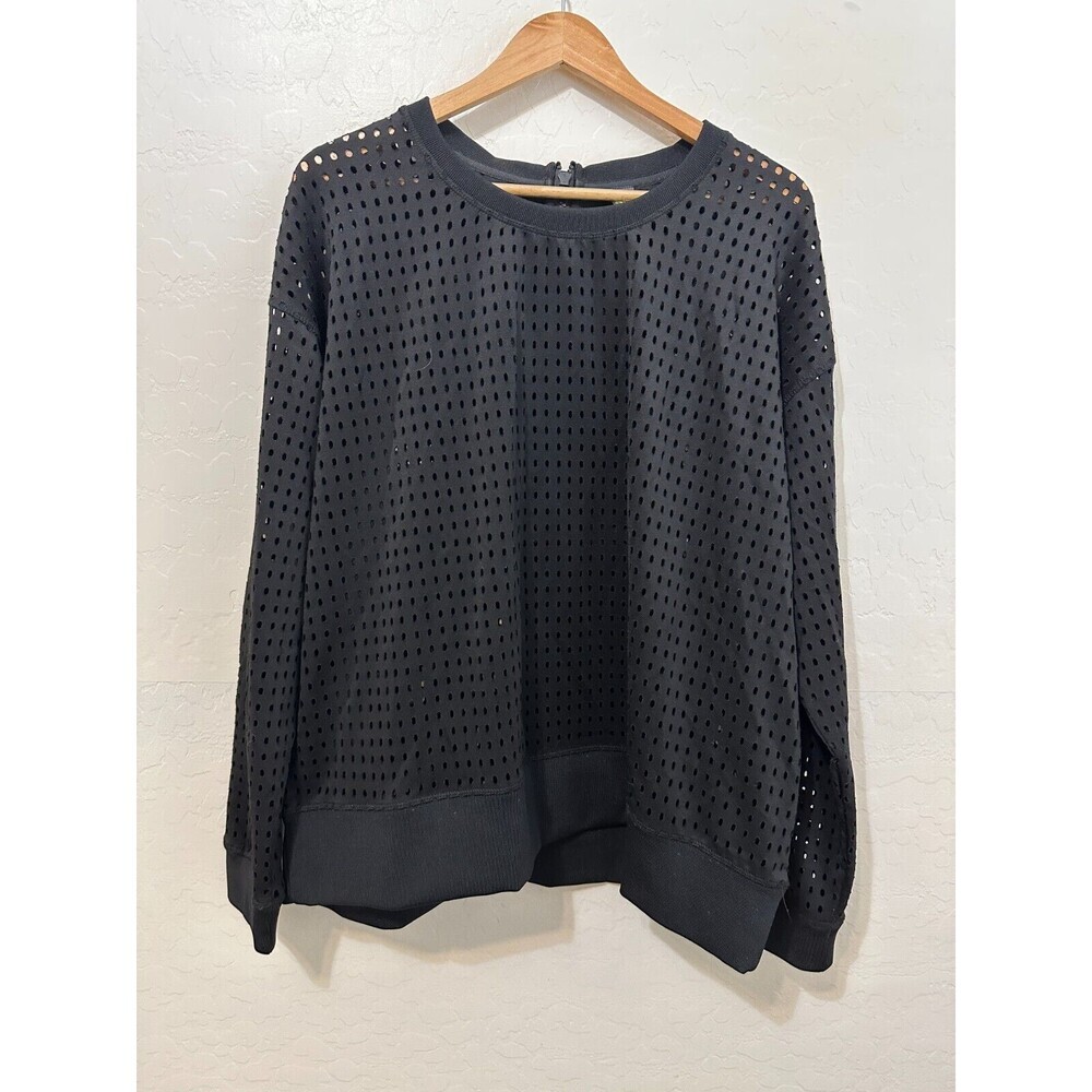 Xersion Womans Lasercut Pullover Sweater‎ Size 2X Athleisure Workout Yoga Active